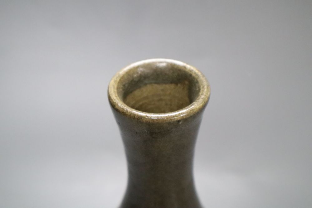 Ursula Mommens 1908-2010, brown stoneware bottle vase, impressed seal mark, 28cm